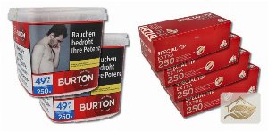 Burton Rot Sparpaket mit Gizeh Special Tip Extra Hülsen