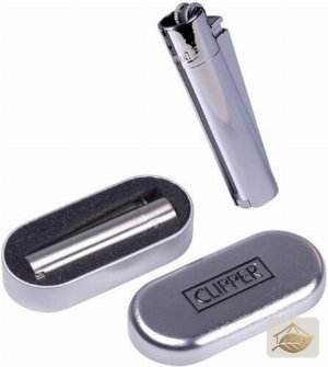 Clipper Metallfeuerzeug Silber im Etui