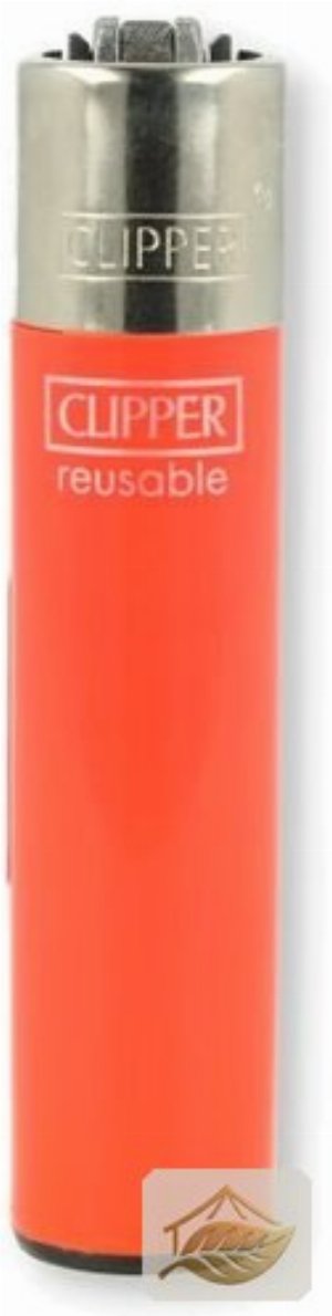 Clipper Feuerzeug Orange Transparent mit Silberkappe