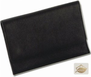 Schwarze Ledertasche für Feinschnitt (15x9 cm)