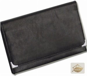 Schlichte Leder-Drehertasche Schwarz 15 x 9,5 cm