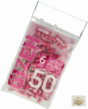 Gizeh Active Filter Pink mit Kokoskohle, 6 mm