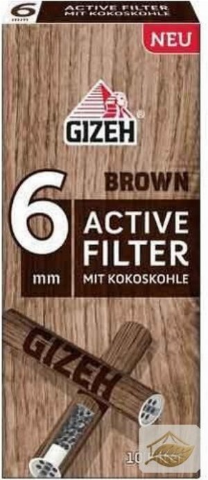 Gizeh Brown Active Slim Aktivkohlefilter in Holzoptik