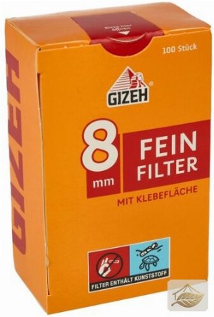 Gizeh Feinfilter 8mm Eindrehfilter zum Selberdrehen