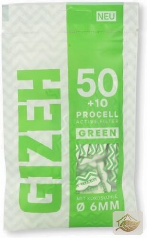 Gizeh ProCell Green Aktivkohlefilter im Slim-Format