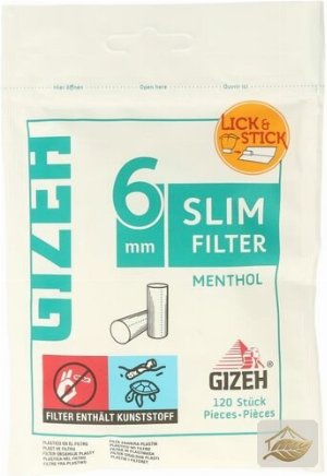 Gizeh Menthol Slim Filter 6 mm zum Eindrehen