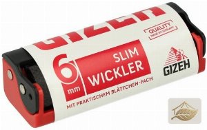 Gizeh Handroller Slim 6 mm in Schwarz-Rot