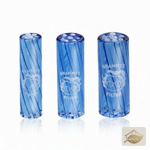 Grannys Weed Glas-Filtertips Blau im 3er-Set