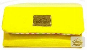 Mestango Dreher-Tasche Baumwolle Gelb mit Leder-Emblem