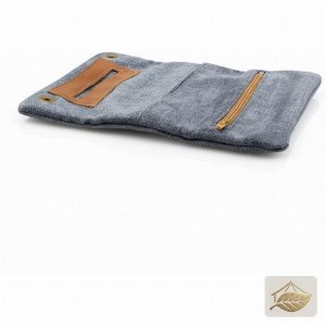 Mestango 1014-6 Tabaktasche Blau mit Lederakzent