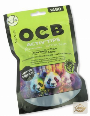 OCB Activ Tips Extra Slim 6 mm Limited Edition Bambuskohle