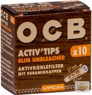 OCB Activ Tips Slim ungebleicht, 7-mm-Aktivkohlefilter