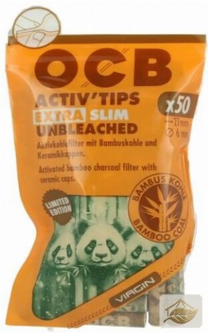 OCB Activ Tips Unbleached Extra Slim 6 mm