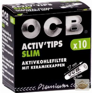 OCB Slim Activ Tips 7mm Aktivkohlefilter mit Keramikkappen