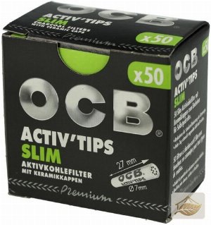 OCB Slim Activ Tips 7mm Aktivkohle Eindrehfilter