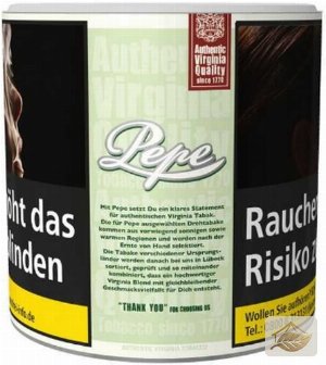 Pepe Tabak  ohne Zusatzstoffe Virginia Bright (Easy) Green 80g Dose Feinschnitt