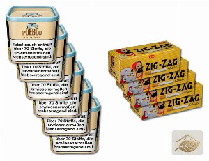Pueblo Naturtabak-Set mit Zig-Zag Filterhülsen