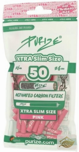 Purize Xtra Slim Aktivkohlefilter in Rosa, 6 mm