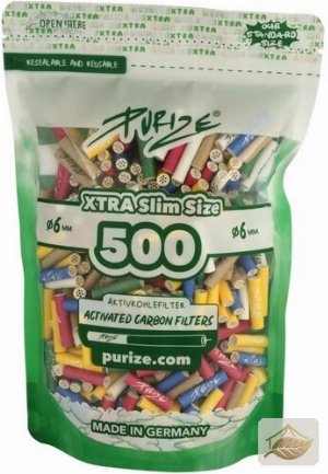 Purize Xtra Slim Aktivkohlefilter bunt, 6 mm