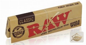 RAW Classic Single Wide, ungebleichtes Naturpapier