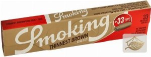 Smoking Thinnest Brown ultradünne King-Size-Papers mit Tips