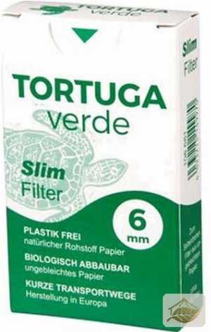 Tortuga Verde Drehfilter 6mm aus ungebleichtem Papier