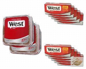 West Red Volumentabak-Set mit West Filterhülsen