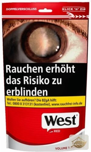 West Red Original Volumentabak, wiederverschließbar