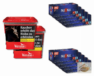Winston Rot Stopf-Set mit Pall Mall Xtra Filterhülsen