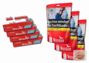 Winston Rot Volumentabak-Beutel mit Extra Hülsen
