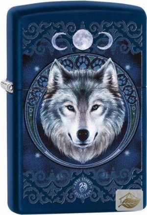 Zippo Anne Stokes Feuerzeug Wolf Moon, Marineblau