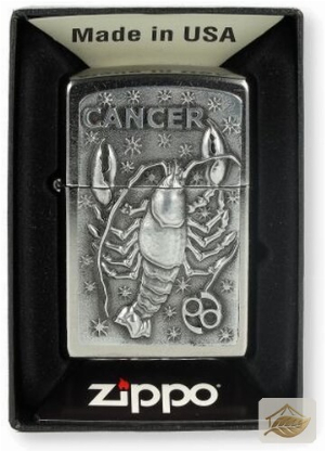 Zippo Street Chrome Feuerzeug, Krebs-Sternzeichen (Cancer)