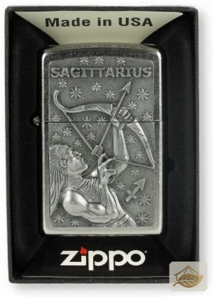 Zippo Street Chrome, Plakette Schütze (Sagitarius)