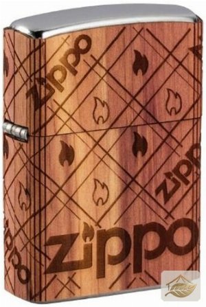 Zippo Woodchuck Wrap Feuerzeug, Holzoptik Silber