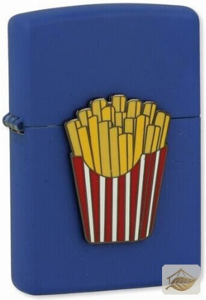 Zippo Foodie Fries Benzinfeuerzeug, Pommes-Emblem Royal Blue