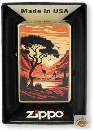 Zippo Giraffen-Feuerzeug Safari-Motiv, Messing gebürstet