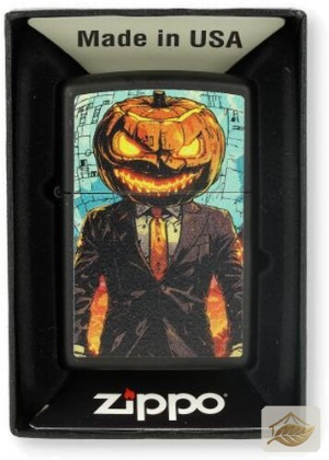 Zippo Feuerzeug Verwunschener Kürbis, Black Matte
