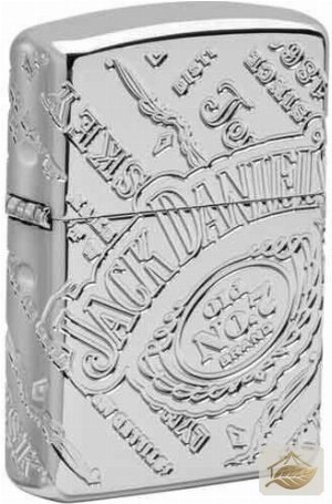 Zippo Armor Case Jack Daniel's, tiefgraviertes Chrom-Feuerzeug