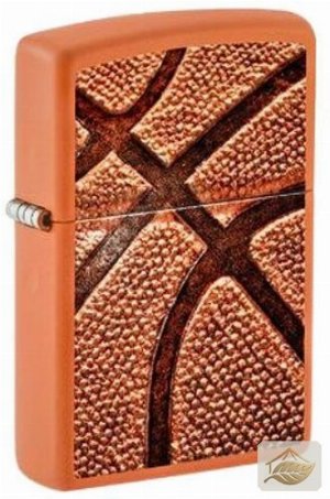 Zippo Basketball 3D-Druck, Orange Matt Benzinfeuerzeug