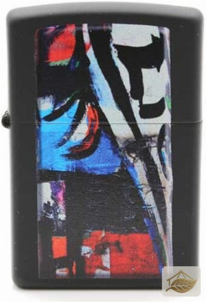 Zippo Berlin Wall Feuerzeug, Schwarz matt bunt