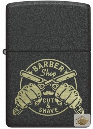 Zippo Feuerzeug Barbershop-Gravur, Schwarz Struktur