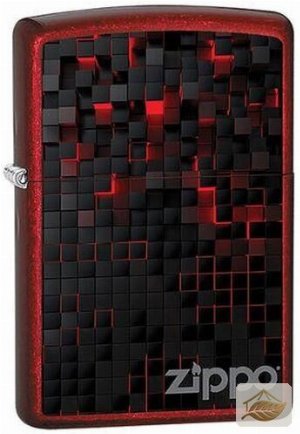 Zippo Black Cubes Feuerzeug, Rot und Schwarz