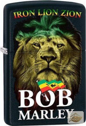 Zippo Feuerzeug Löwenkopf, Bob-Marley-Motiv Schwarz