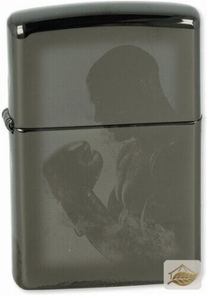 Zippo Boxer-Feuerzeug, hochpoliertes Schwarz-Grau