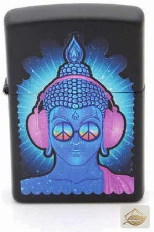 Zippo Buddha Peace, Kopfhörer-Motiv in Schwarz und Bunt