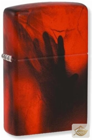 Zippo Benzinfeuerzeug Totenkopf und Hand, Color 540° in Rot-Schwarz