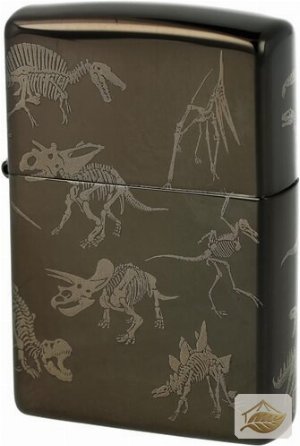 Zippo Dino-Skelette Feuerzeug, Ebony Schwarz