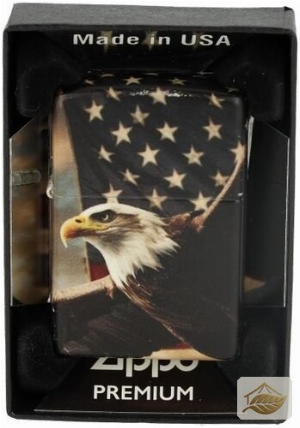 Zippo Feuerzeug Adler mit US-Flagge, 540° Color