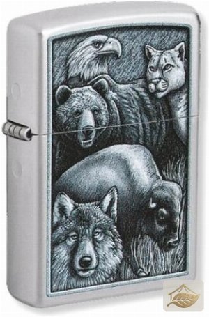 Zippo Wildtier-Feuerzeug 'Fierce Animals', satiniert