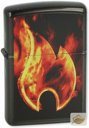 Zippo Flammen-Feuerzeug in Schwarz, Orange und Rot